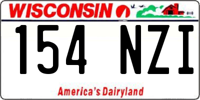 WI license plate 154NZI
