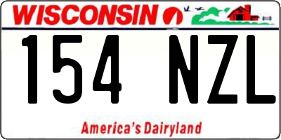 WI license plate 154NZL