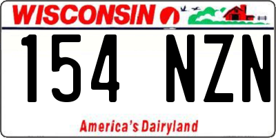 WI license plate 154NZN