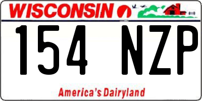 WI license plate 154NZP