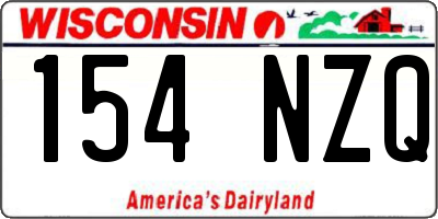 WI license plate 154NZQ