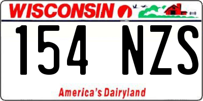 WI license plate 154NZS