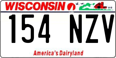 WI license plate 154NZV