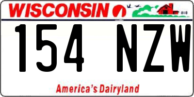 WI license plate 154NZW