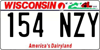 WI license plate 154NZY