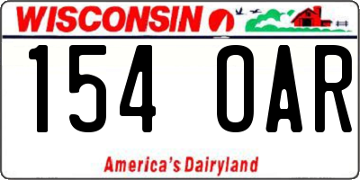 WI license plate 154OAR