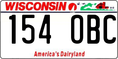 WI license plate 154OBC
