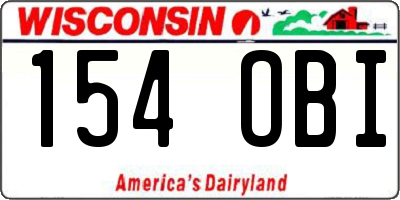 WI license plate 154OBI