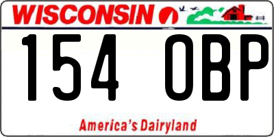 WI license plate 154OBP