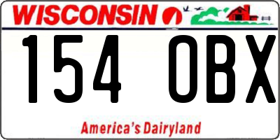 WI license plate 154OBX