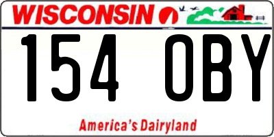WI license plate 154OBY