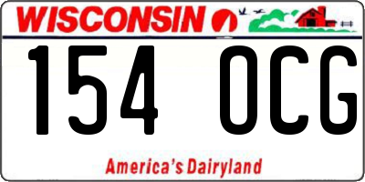 WI license plate 154OCG
