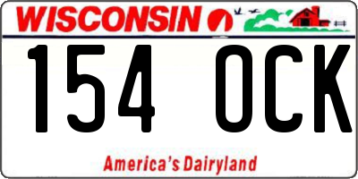 WI license plate 154OCK