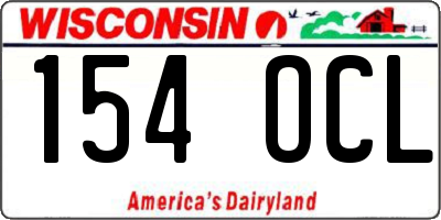 WI license plate 154OCL