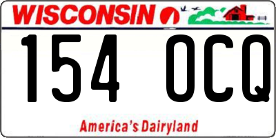 WI license plate 154OCQ