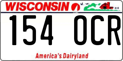 WI license plate 154OCR