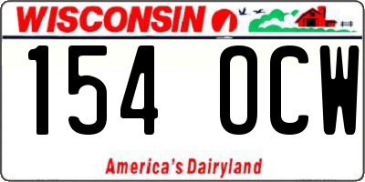 WI license plate 154OCW