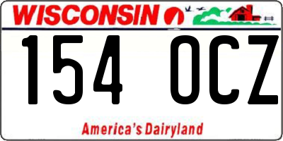 WI license plate 154OCZ