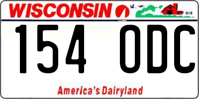 WI license plate 154ODC