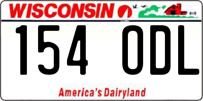 WI license plate 154ODL
