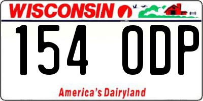 WI license plate 154ODP