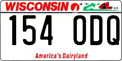 WI license plate 154ODQ