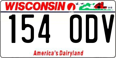 WI license plate 154ODV