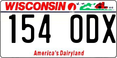 WI license plate 154ODX