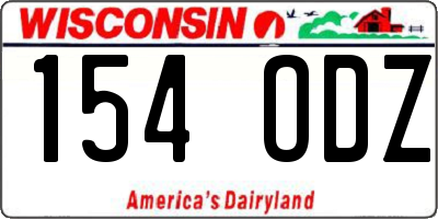 WI license plate 154ODZ