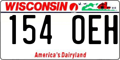WI license plate 154OEH