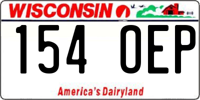 WI license plate 154OEP