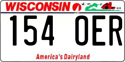 WI license plate 154OER