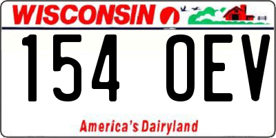 WI license plate 154OEV