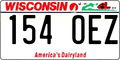 WI license plate 154OEZ