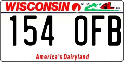 WI license plate 154OFB
