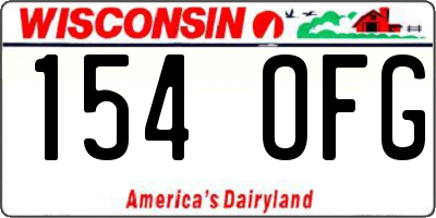 WI license plate 154OFG