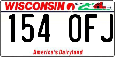 WI license plate 154OFJ