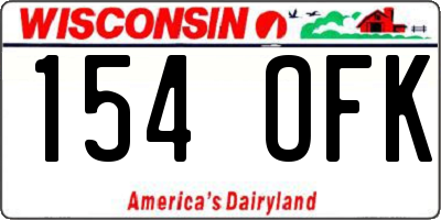 WI license plate 154OFK
