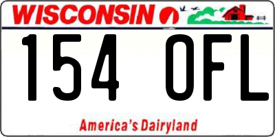WI license plate 154OFL
