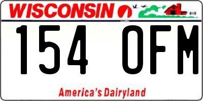 WI license plate 154OFM