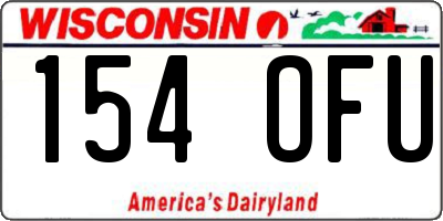 WI license plate 154OFU