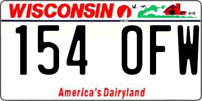 WI license plate 154OFW