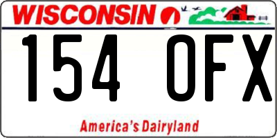 WI license plate 154OFX
