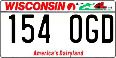 WI license plate 154OGD
