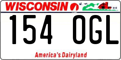 WI license plate 154OGL