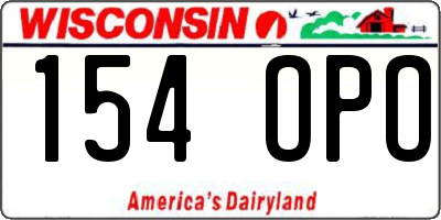 WI license plate 154OPO