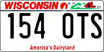 WI license plate 154OTS
