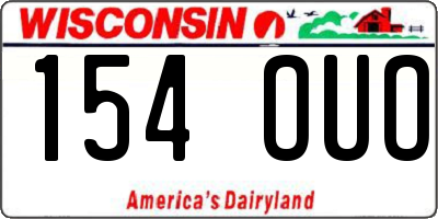 WI license plate 154OUO