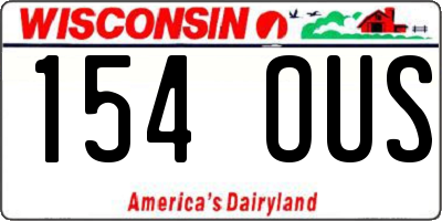 WI license plate 154OUS