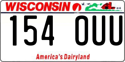 WI license plate 154OUU